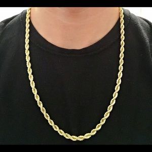 Gold chain 14k stamped rope chain 24in 6mm